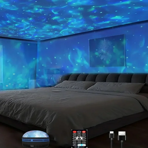 7-Color Galaxy Ocean Wave Star Projector