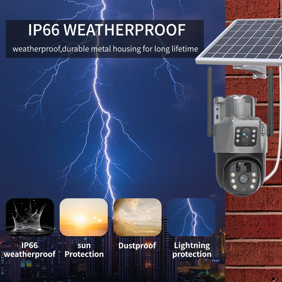 4MP Dual-Lens PTZ Solar Security Camera - Image 3