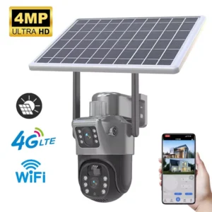 4MP Dual-Lens PTZ Solar Security Camera