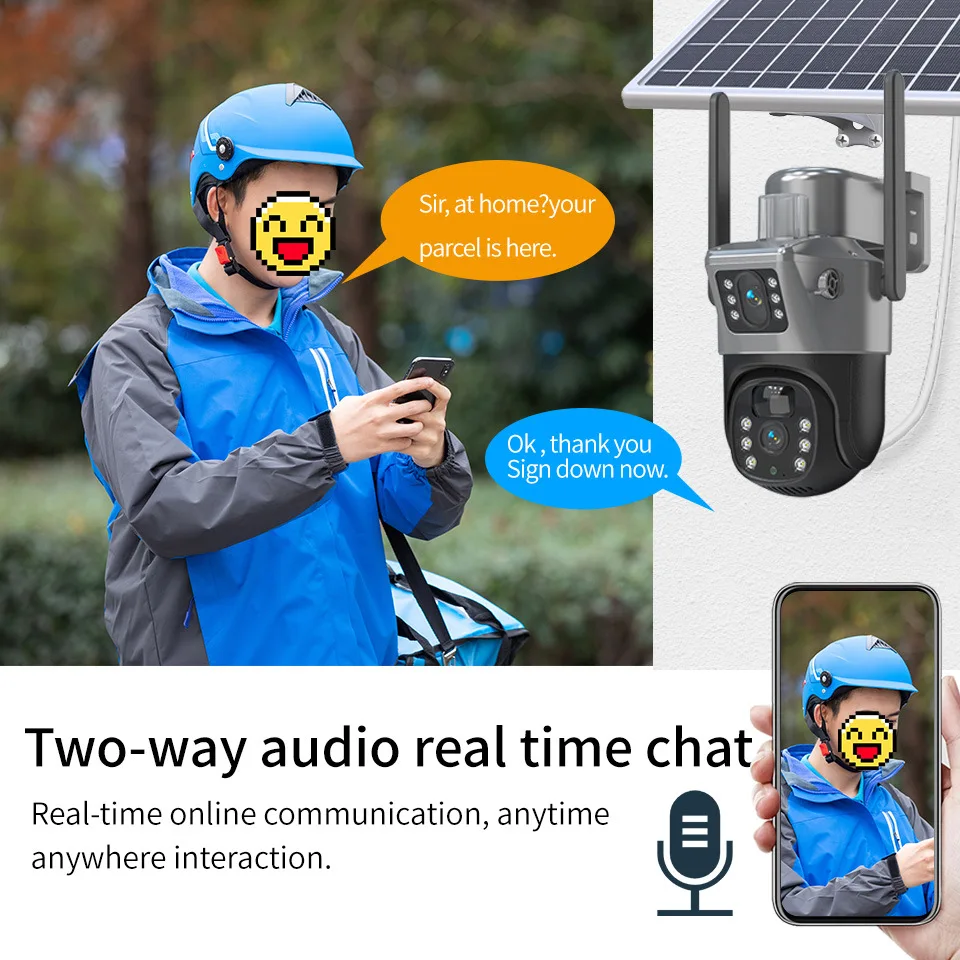 4MP Dual-Lens PTZ Solar Security Camera - Image 2